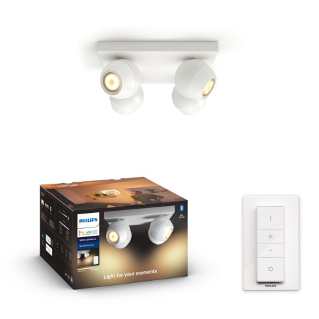 Philips Hue - White ambiance Buckram fyrdubbel spot Philips Hue - White ambiance Buckram fyrdubbel spot