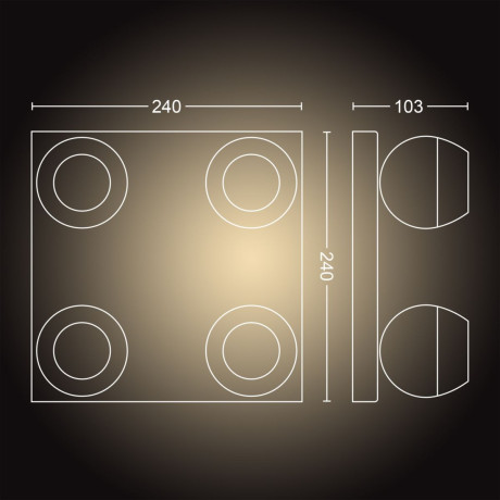Philips Hue - White ambiance Buckram fyrdubbel spot Philips Hue - White ambiance Buckram fyrdubbel spot