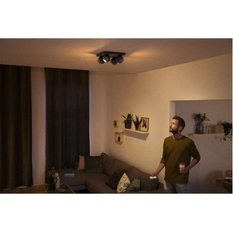 Philips Hue - BUCKRAM plate/spiral black 4x5.5W 240V Philips Hue - BUCKRAM plate/spiral black 4x5.5W 240V