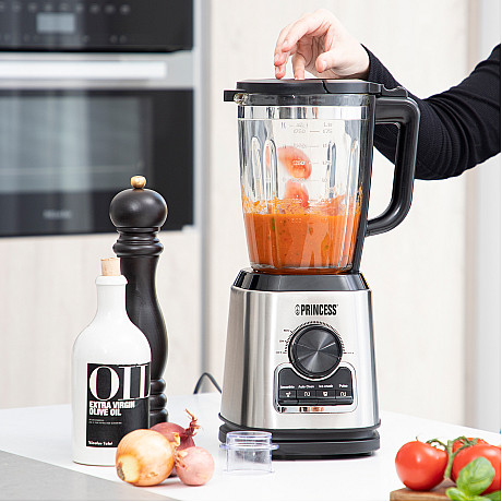 Princess - Rostfri - 1400W Steglös hastighet med Glaskanna