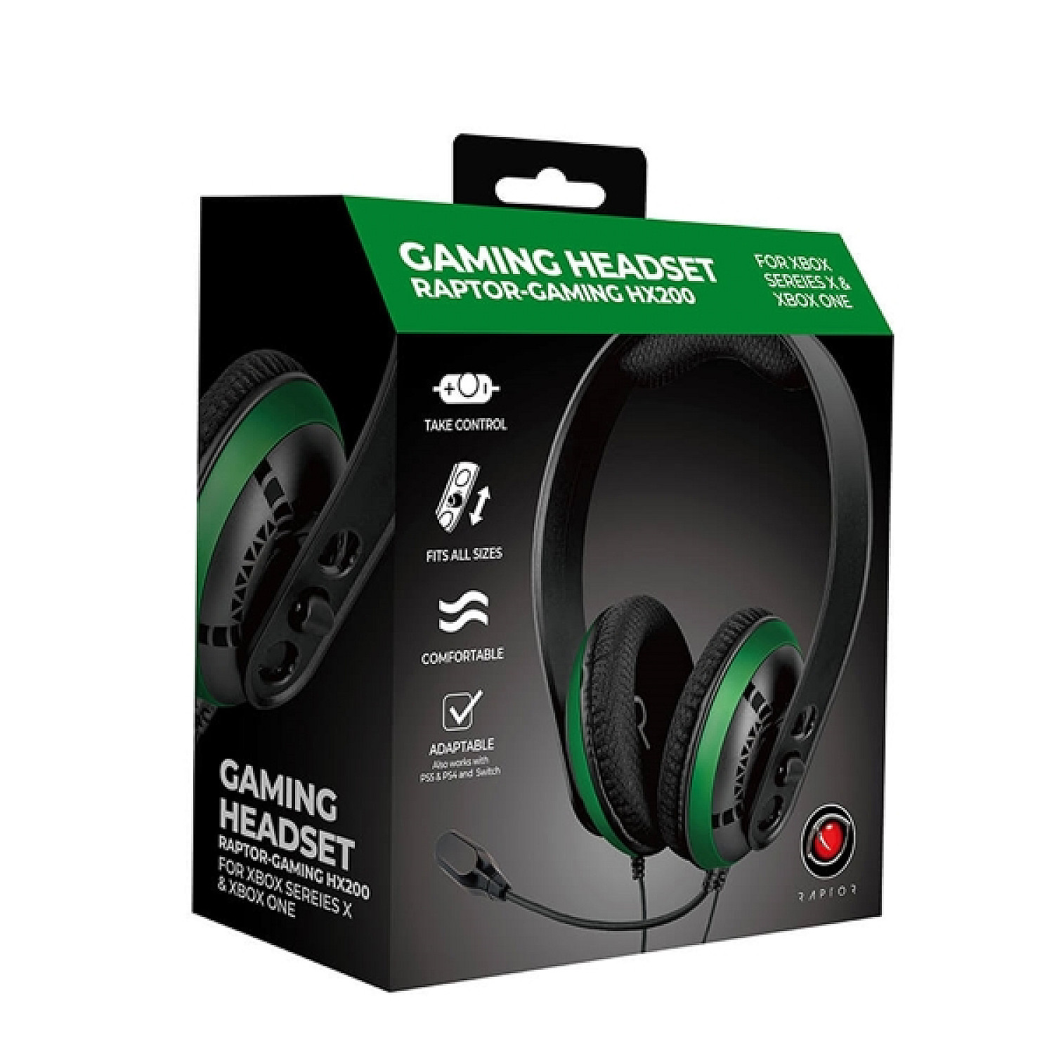 Raptor headset xbox rg-hx200 svart gaming headset