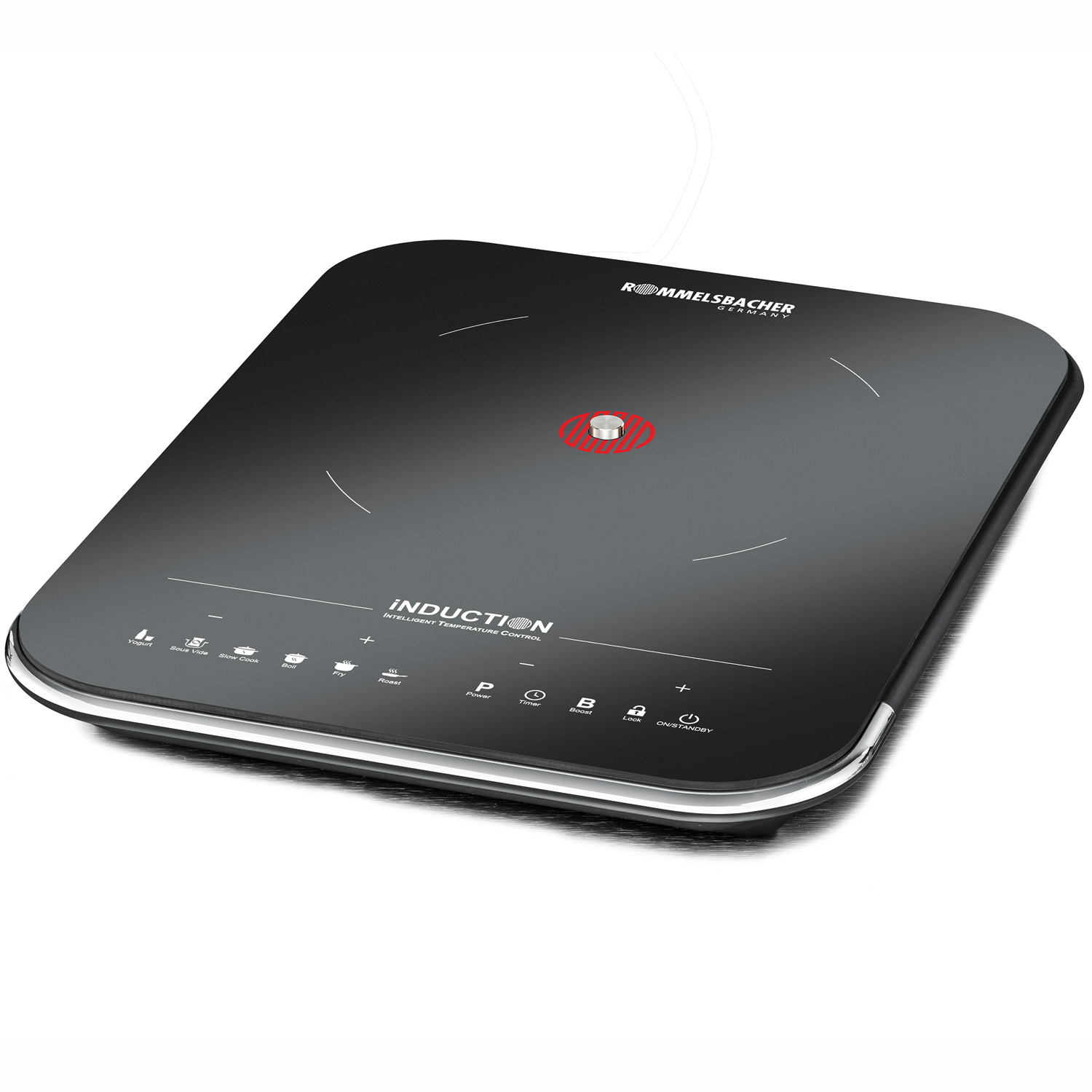 Rommelsbacher kokplatta cts 2000/in - svart, 6 program med temperatursensor
