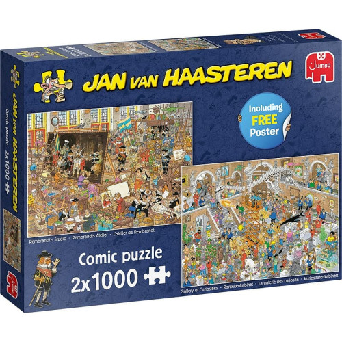 Royal Jumbo Bv - Jan Van Haasteren 2 i 1 resa till museet pussel 2 x 1000 bitar