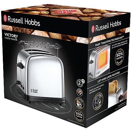 Russell Hobbs - Rostfri - breda fack med stop/upptining och galler