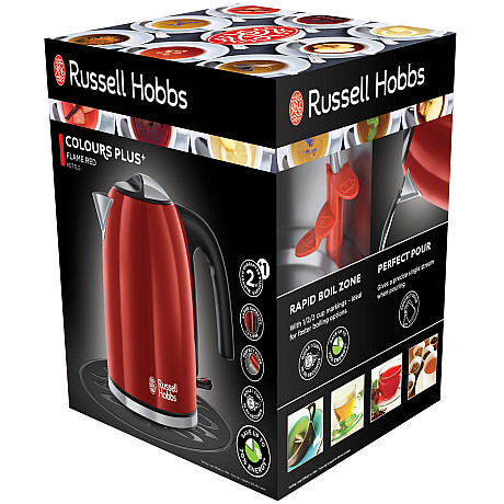 Russell Hobbs - Röd - Colours Plus Snabbkokning och hällpip