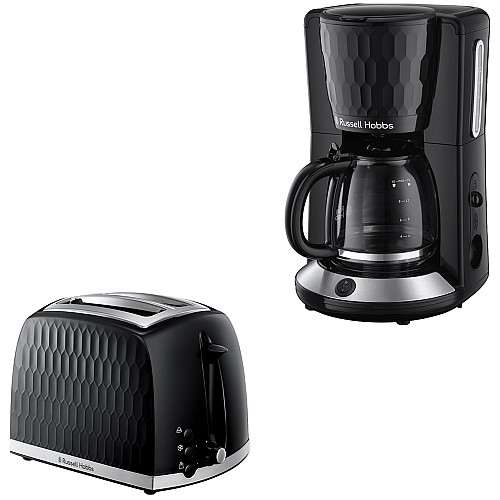 russell hobs - kaffebryggare + brödrost - svart