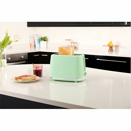 Russell Hobbs - Grön - två fack med rostning 1-6 och smulbricka