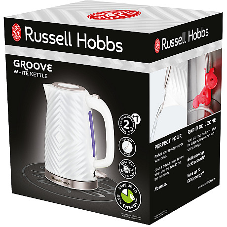 Russell Hobbs - Vit - Groove design 1,7 L och LED-belysning