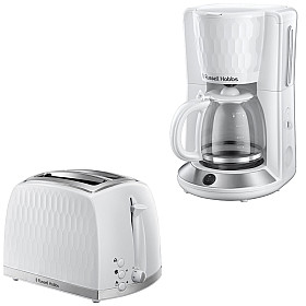 Paket Russell Hobs - Kaffebryggare + Brödrost - Vit