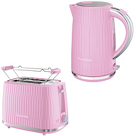 Paket Russell Hobs - Vattenkokare 1,7L + Brödrost - Rosa