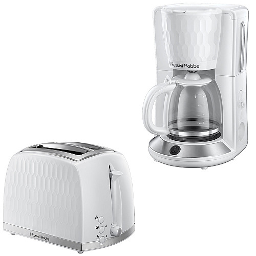 russell hobs - kaffebryggare + brödrost - vit