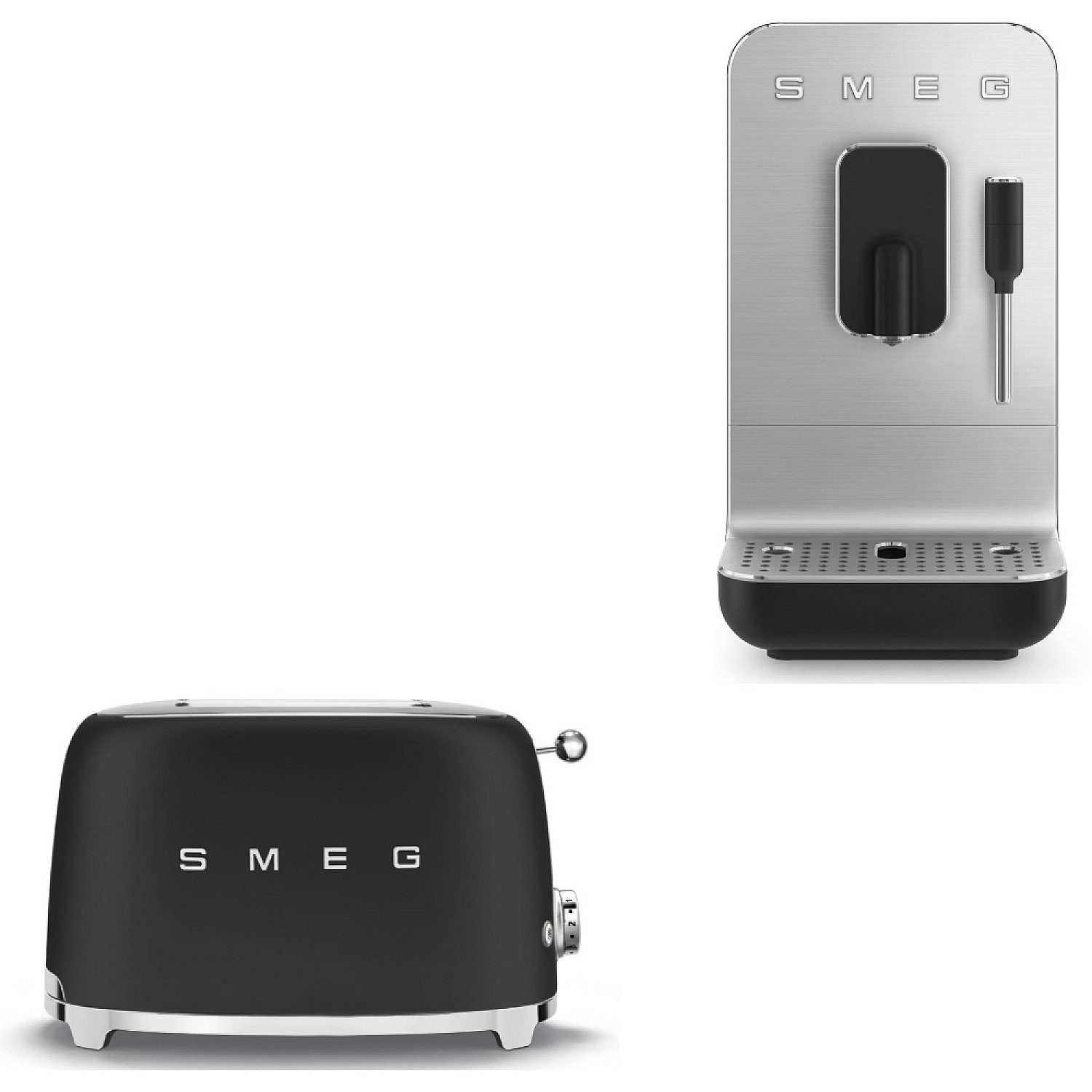 Smeg paket espresso excellence - mattsvart med 50's style