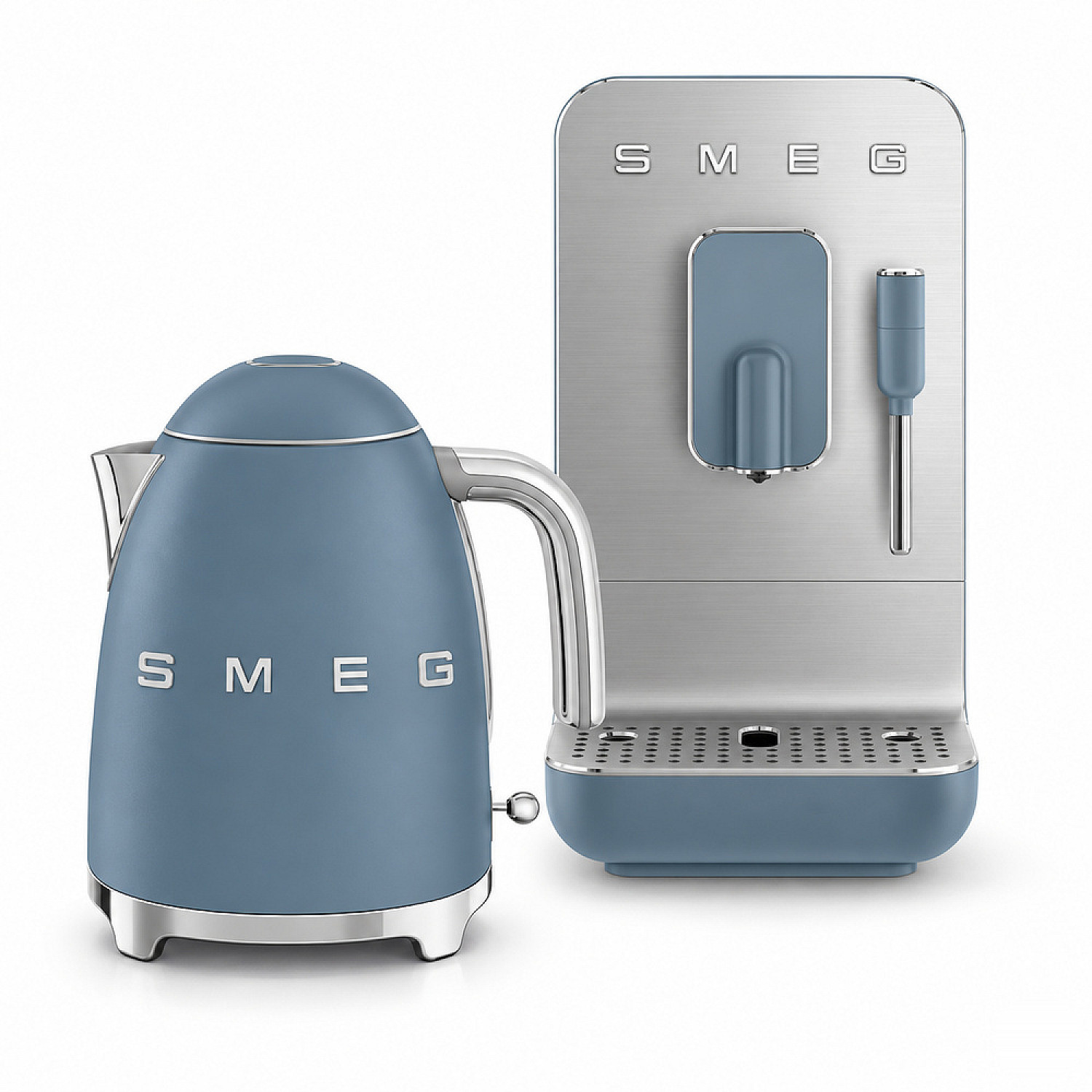 Smeg paket espresso excellence - storm blue med 50's style