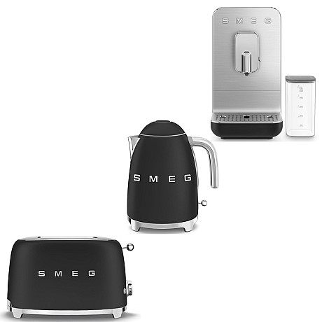 Smeg - Espresso, Toast & Te - Mattsvart med 50's Style