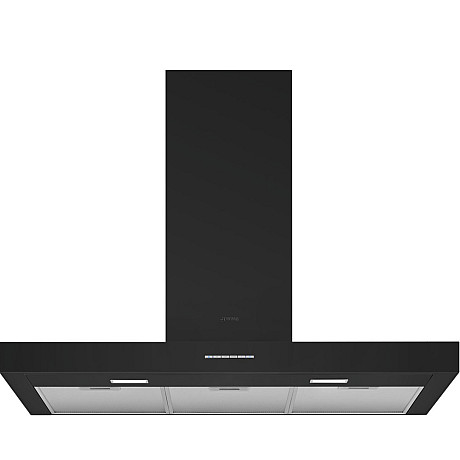 Smeg - Antracitfärgad 90cm induktionsspis med stänkskydd och köksfläkt