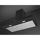 Smeg - Antracitfärgad 90cm induktionsspis med stänkskydd och köksfläkt