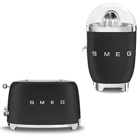 Smeg - Juice & Toast - Mattsvart med 50's Style