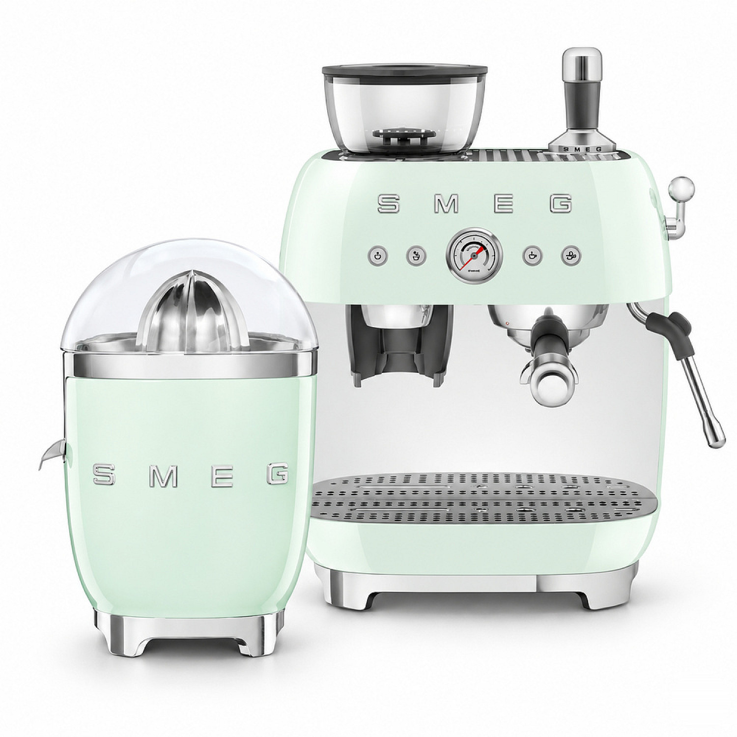Smeg paket espresso & citrus - pastellgr&ouml;n med 50's style