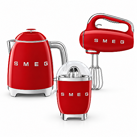 Smeg - Fresh Morning - Röd med 50's Style