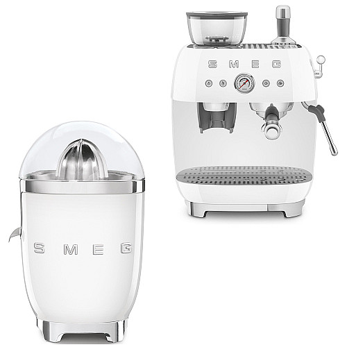 Smeg paket espresso & citrus - vit med 50's style