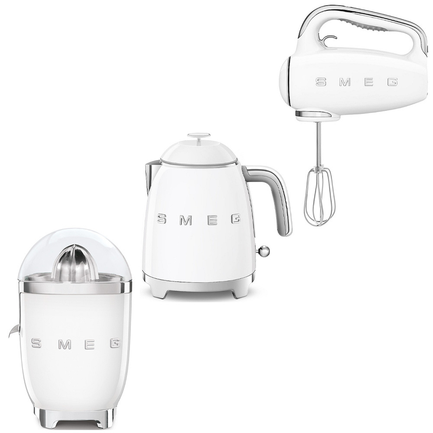 Smeg paket fresh morning - vit med 50's style