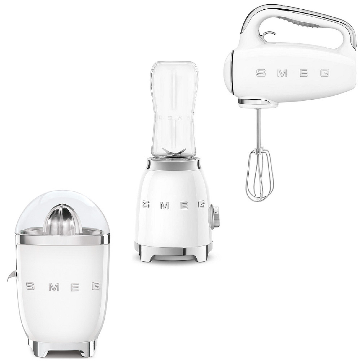 Smeg paket vispa & mixa - vit med 50's style