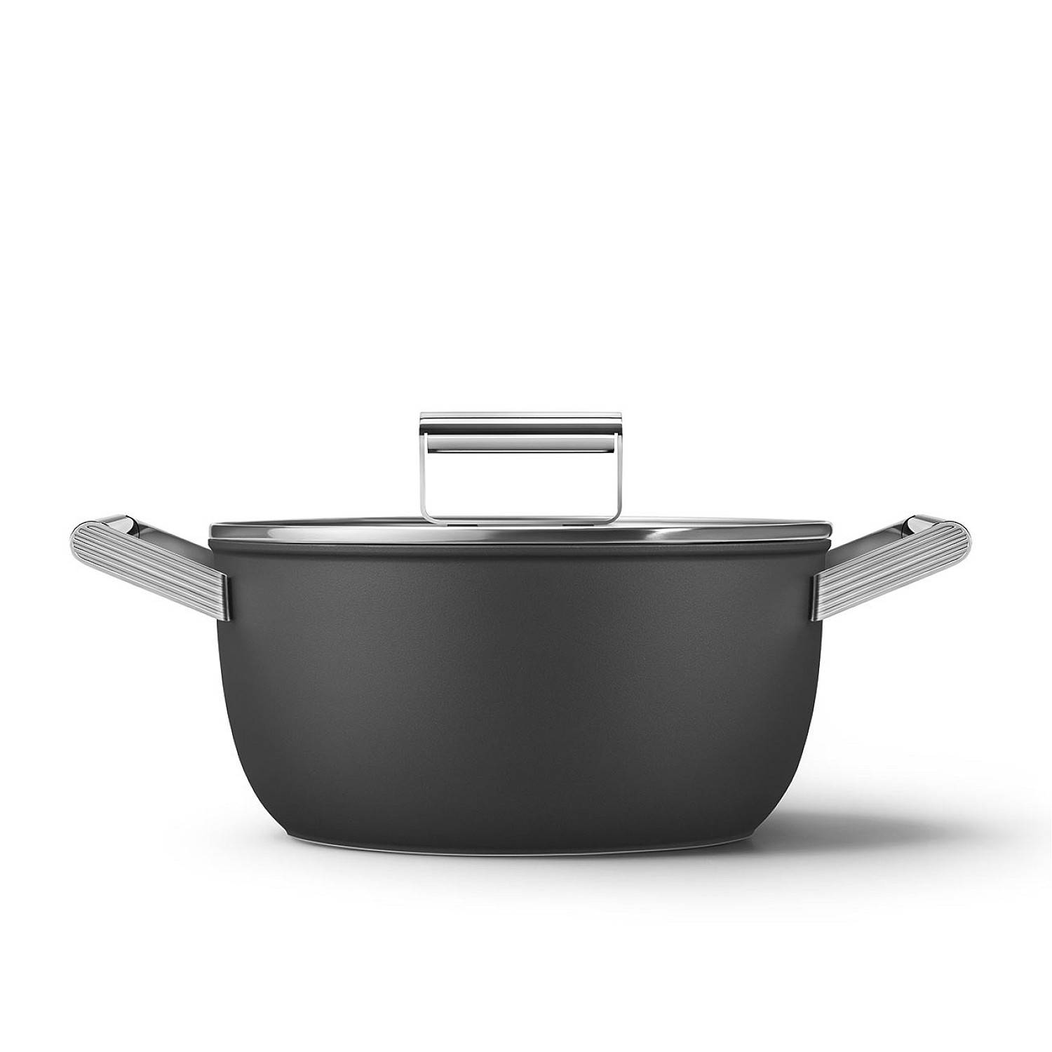 Smeg kokk&auml;rl keramisk gryta 24 cm non-stick, svart