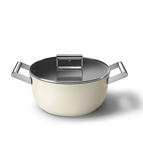 Smeg - Keramisk Gryta 24 cm Non-Stick, Creme