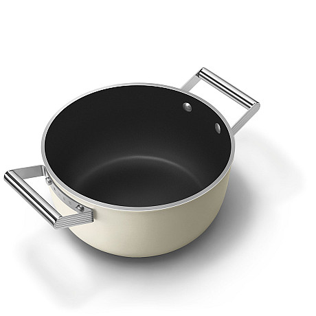 Smeg - Keramisk Gryta 24 cm Non-Stick, Creme