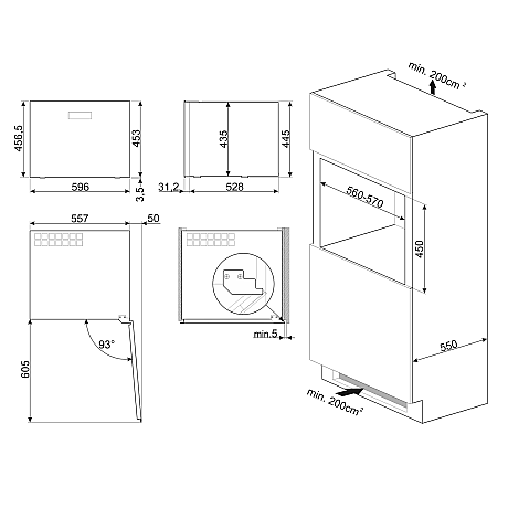 Smeg - CVI320XE - LED belysning med UV skyddad dörr