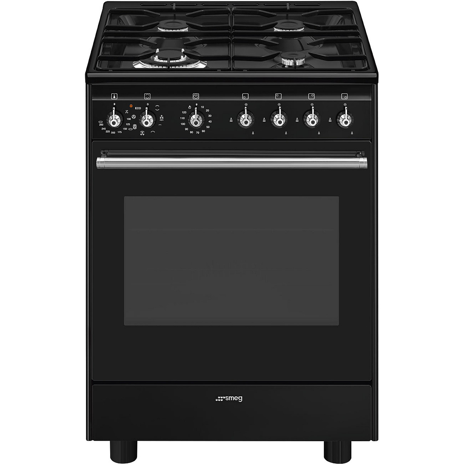 Smeg gasspis cx61gmbl gasspis svart 60 cm