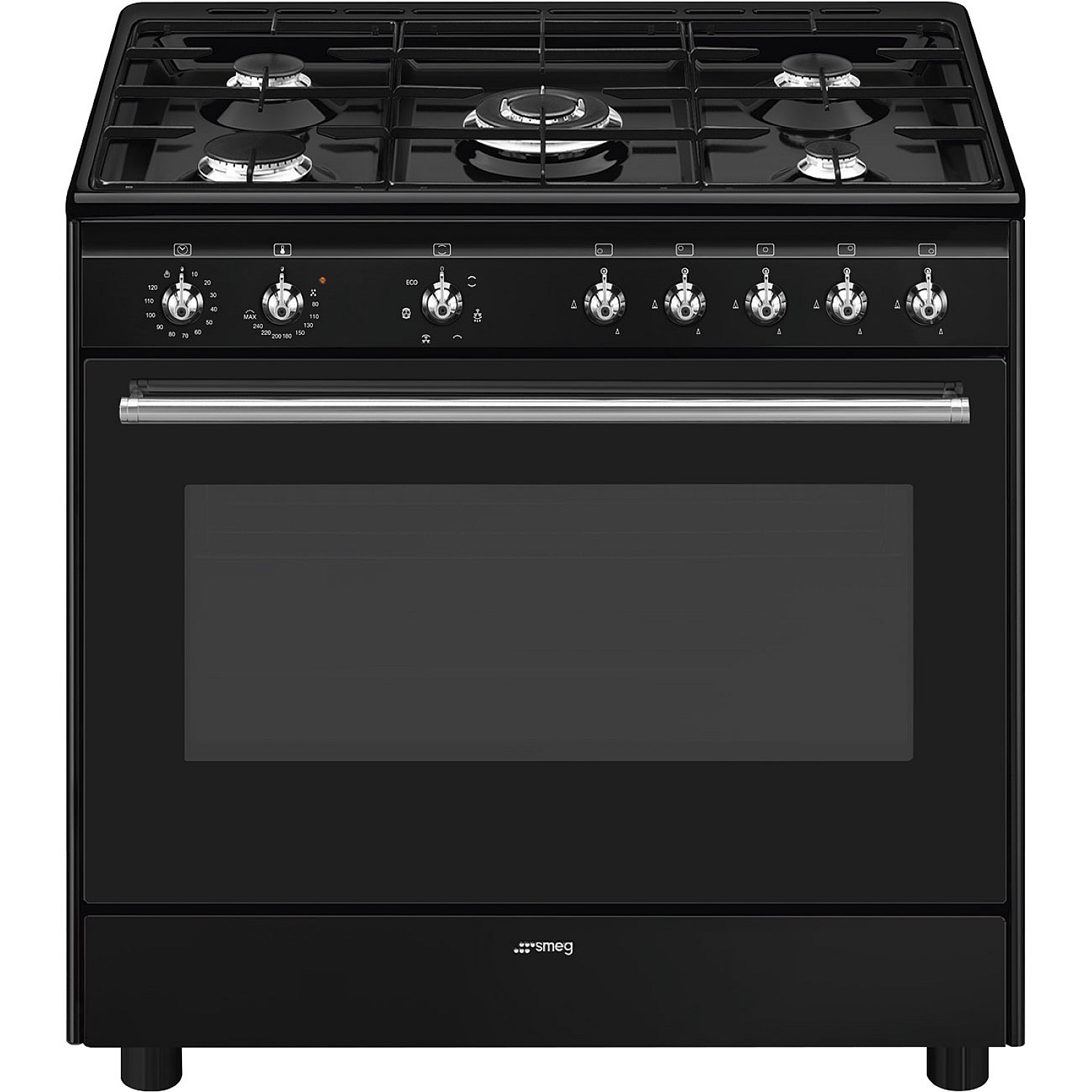 Smeg gasspis cx91gmbl - svart med ångrengöring