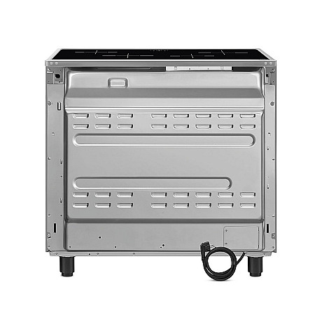 Smeg - Rostfri 90cm bred induktionsspis med dubbelugn, stänkskydd & fläkt