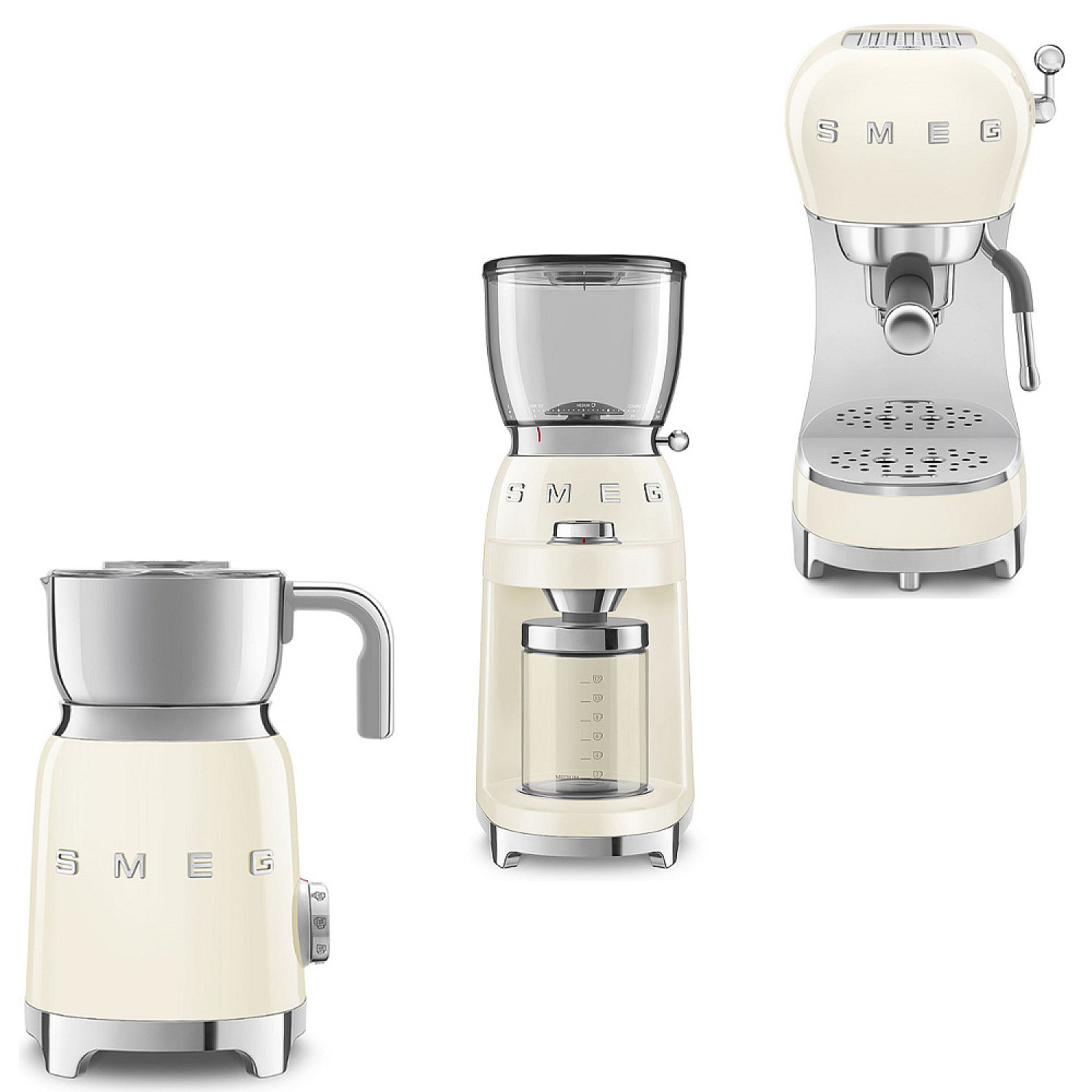Smeg paket komplett kaffepaket - creme med 50's style