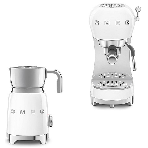 Smeg paket espresso & mjölk - vit med 50's style