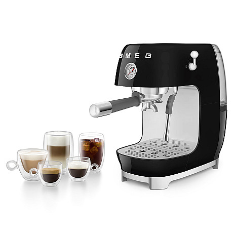 Smeg - ECF03BLEU - Manuell espresso & Cold Brew, Svart