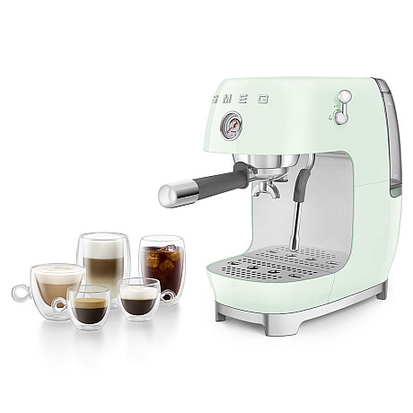 Smeg - ECF03PGEU - Manuell espresso & Cold Brew, Pastellgrön