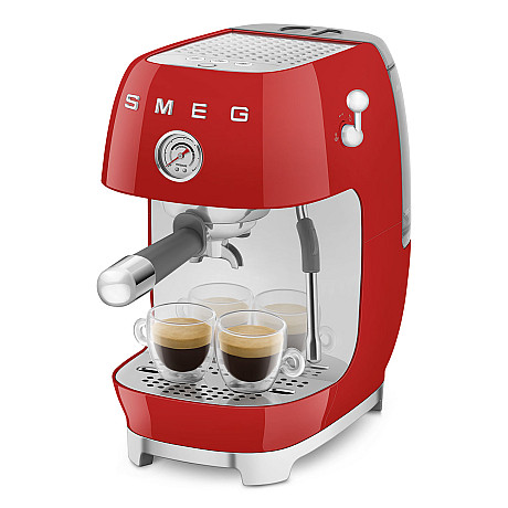 Smeg - ECF03RDEU - Manuell espresso & Cold Brew, Röd