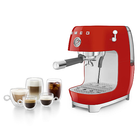 Smeg - ECF03RDEU - Manuell espresso & Cold Brew, Röd
