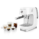 Smeg - ECF03WHEU - Manuell espresso & Cold Brew, Vit
