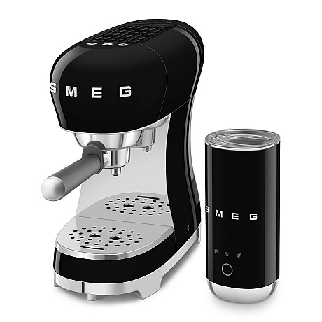 Smeg - ECF12BLEU - espressomaskin & mjölkskummare, Svart