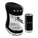 Smeg - ECF12BLEU - espressomaskin & mjölkskummare, Svart