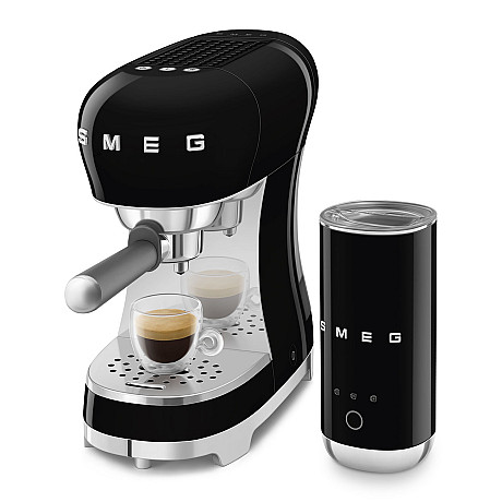 Smeg - ECF12BLEU - espressomaskin & mjölkskummare, Svart