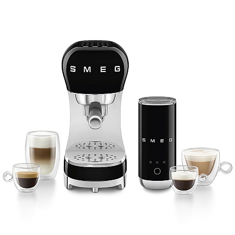 Smeg - ECF12BLEU - espressomaskin & mjölkskummare, Svart