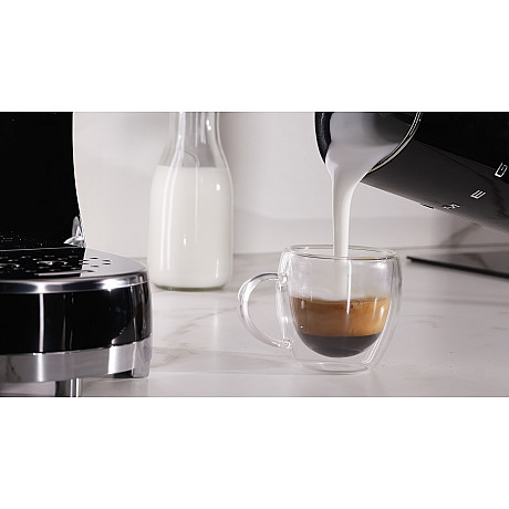 Smeg - ECF12BLEU - espressomaskin & mjölkskummare, Svart