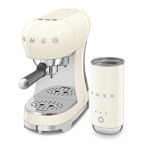 Smeg - ECF12CREU - espressomaskin & mjölkskummare, Creme