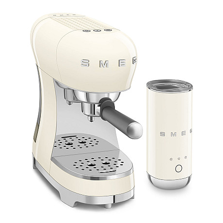 Smeg - ECF12CREU - espressomaskin & mjölkskummare, Creme