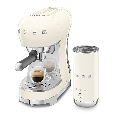 Smeg - ECF12CREU - espressomaskin & mjölkskummare, Creme
