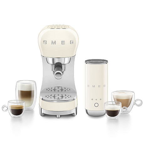 Smeg - ECF12CREU - espressomaskin & mjölkskummare, Creme