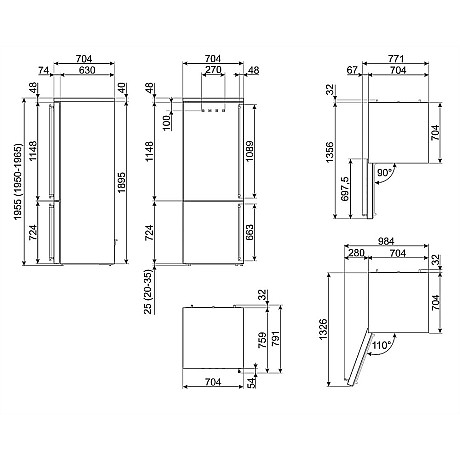 Smeg - FA8005LAO6 - NoFrost med doubbla kylsystem Smeg - FA8005LAO6 - NoFrost med doubbla kylsystem
